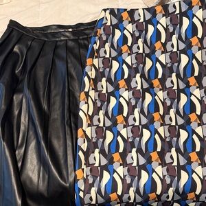 BCBGeneration Black and Multicolor A-Line Skirts
